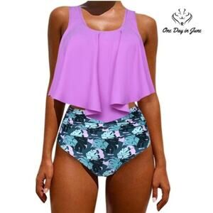 OMKAGI Ruffle High Waist Bikini Size XL